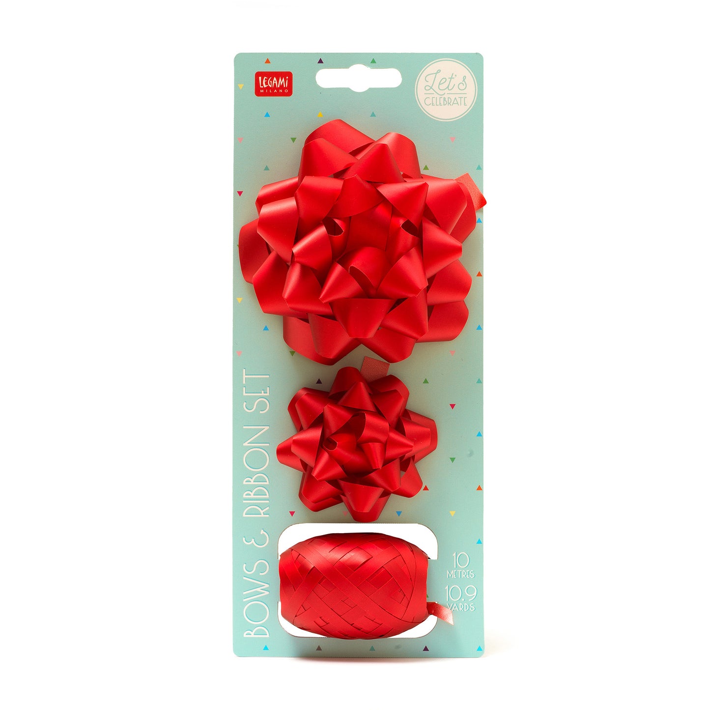 SET OF TWO BOWS AND A RIBBON - BOWS & RIBBON SET - RED / PACK DE 6