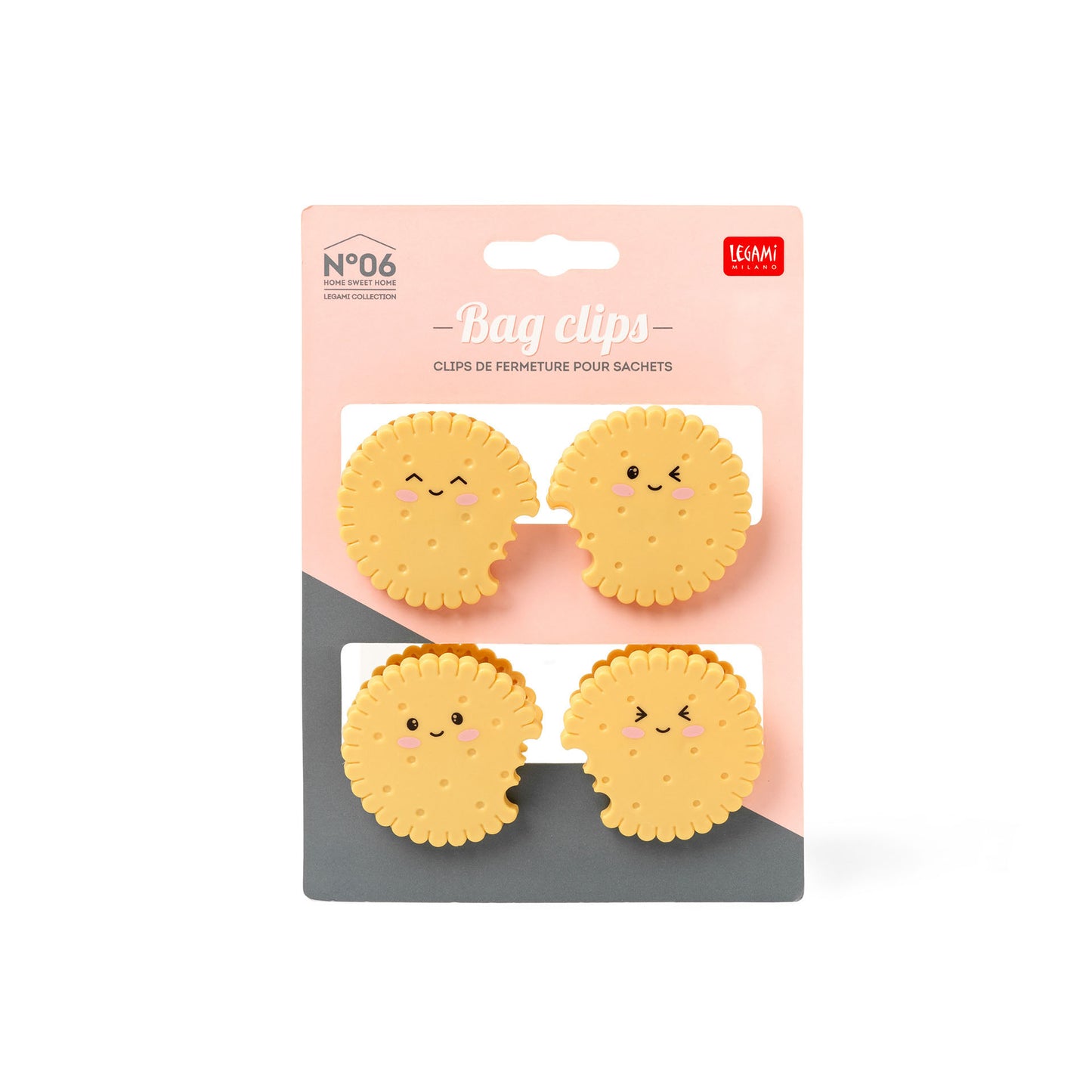 SET OF 4 BAG CLIPS - BAG CLIPS - COOKIE / PACK DE 6