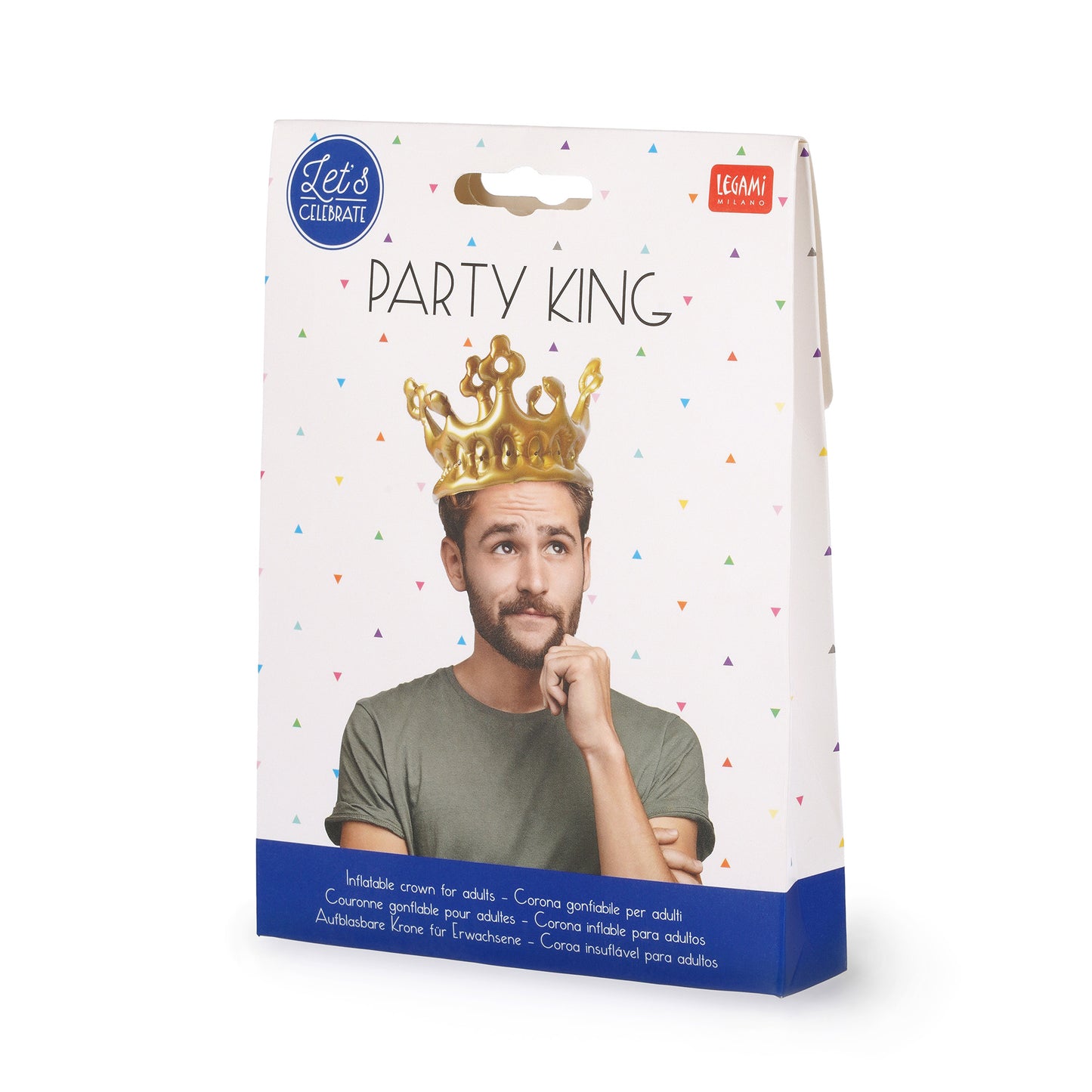 INFLATABLE CROWN - PARTY KING - GOLD - KING / PACK DE 7
