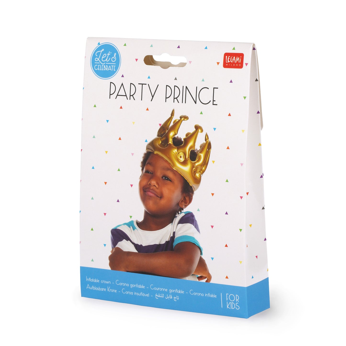 INFLATABLE CROWN - PARTY PRINCE - GOLD - PRINCE / PACK DE 7
