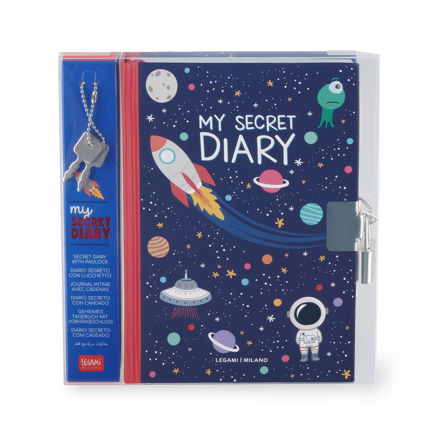 SECRET DIARY WITH PADLOCK - MY SECRET DIARY - SPACE / PACK DE 2