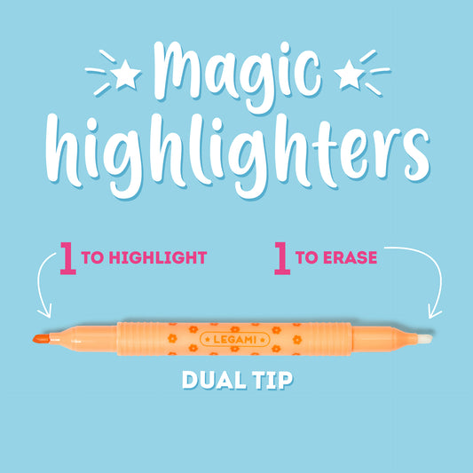 SET OF 6 ERASABLE HIGHLIGHTERS - MAGIC HIGHLIGHTERS / PACK DE 12