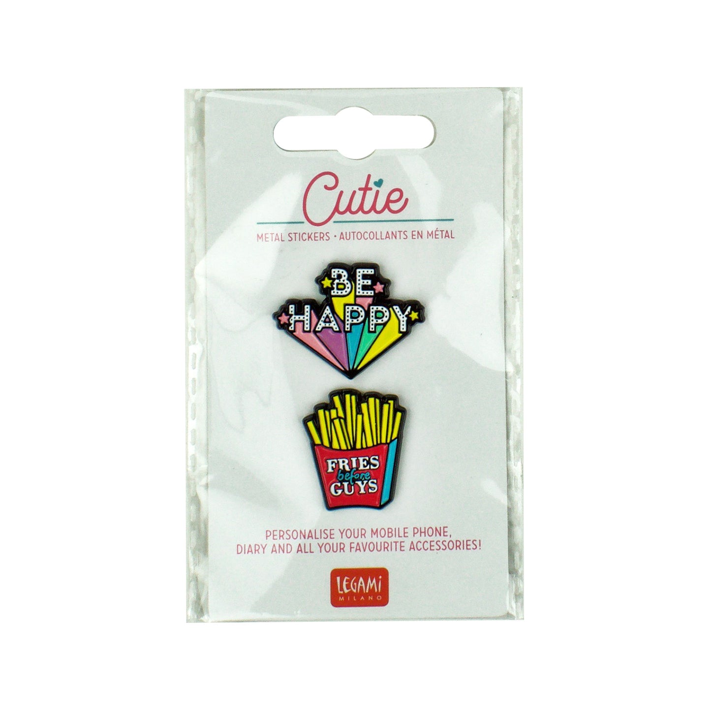 SET OF 2 METAL STICKERS - CUTIE - FRIES / PACK DE 10