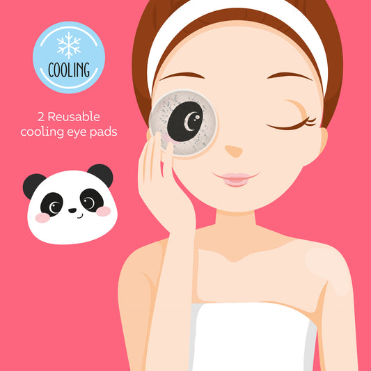 REUSABLE COOLING EYE PADS - CHILL OUT - PANDA / PACK DE 10