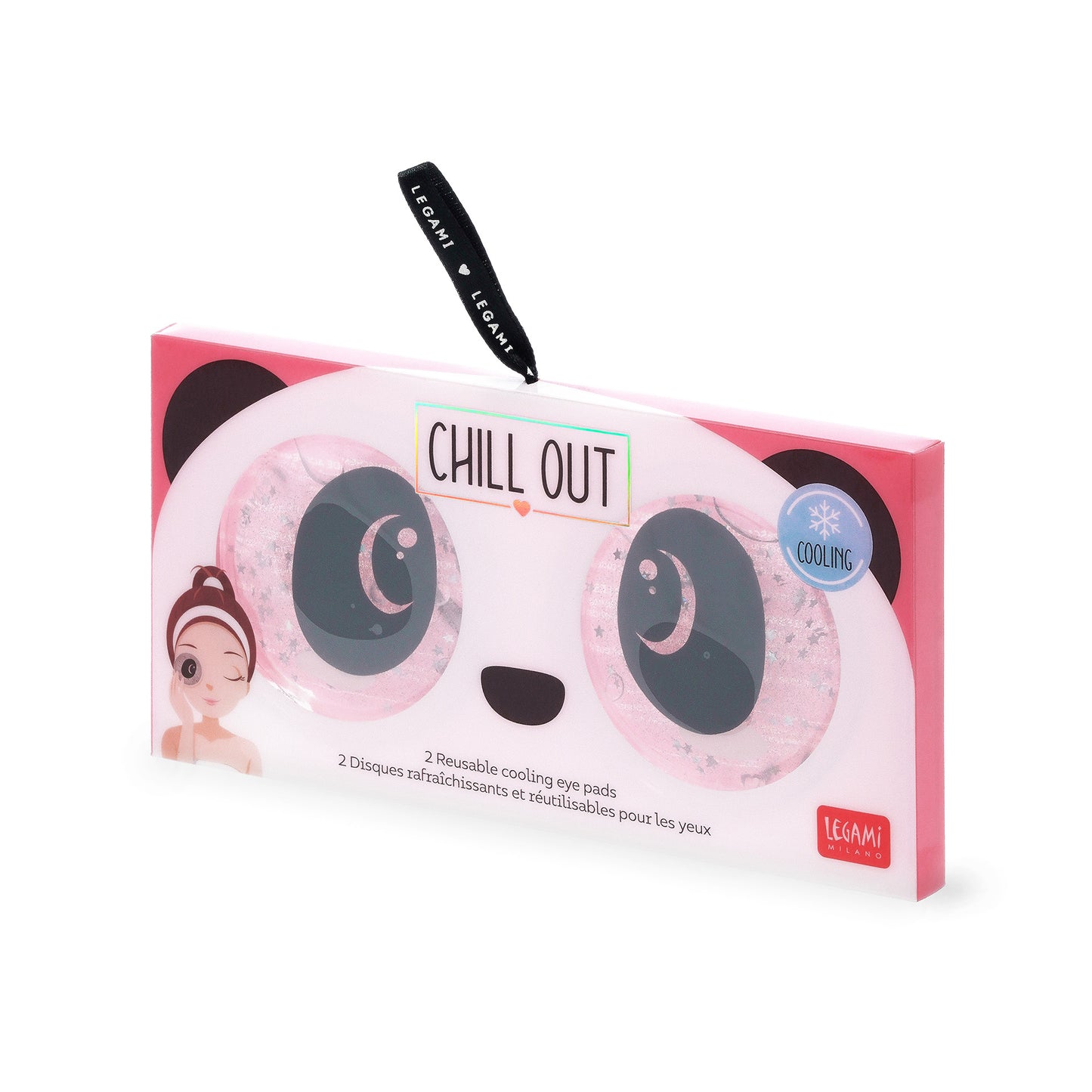 REUSABLE COOLING EYE PADS - CHILL OUT - PANDA / PACK DE 10
