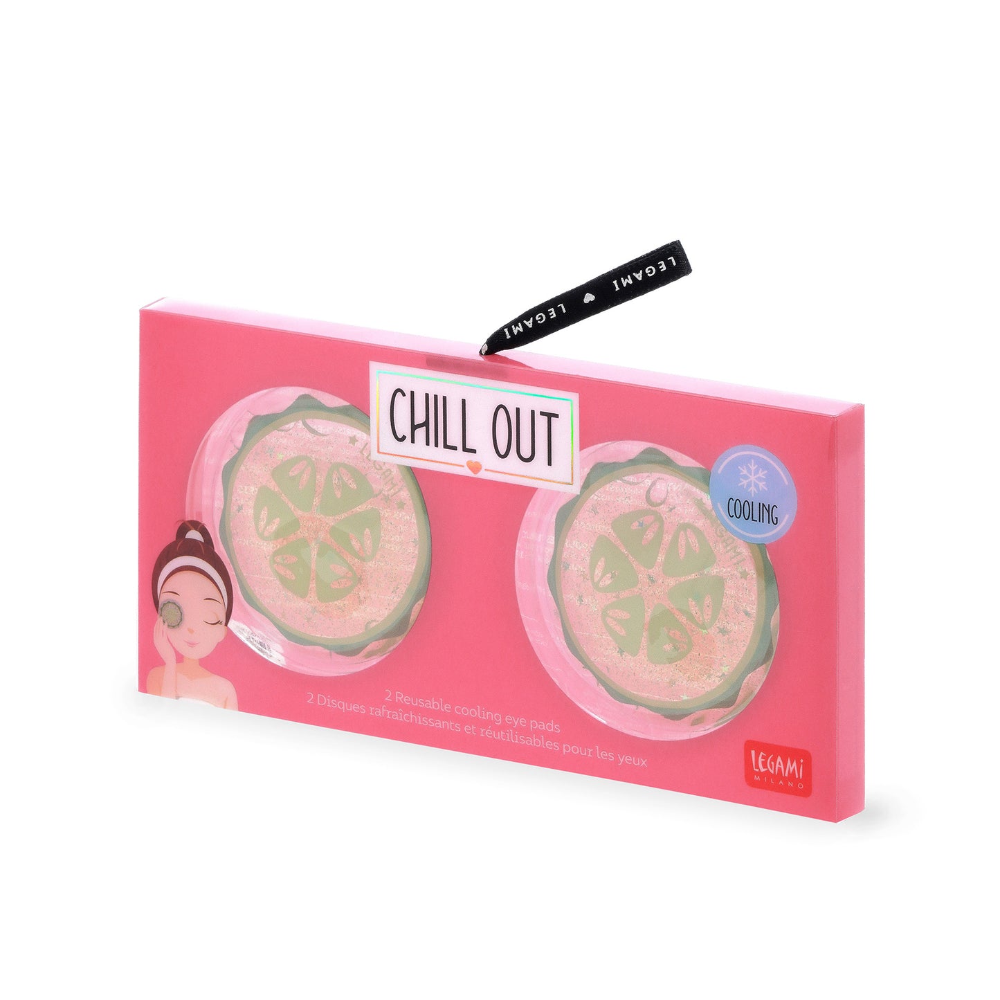 REUSABLE COOLING EYE PADS - CHILL OUT - CUCUMBER / PACK DE 10