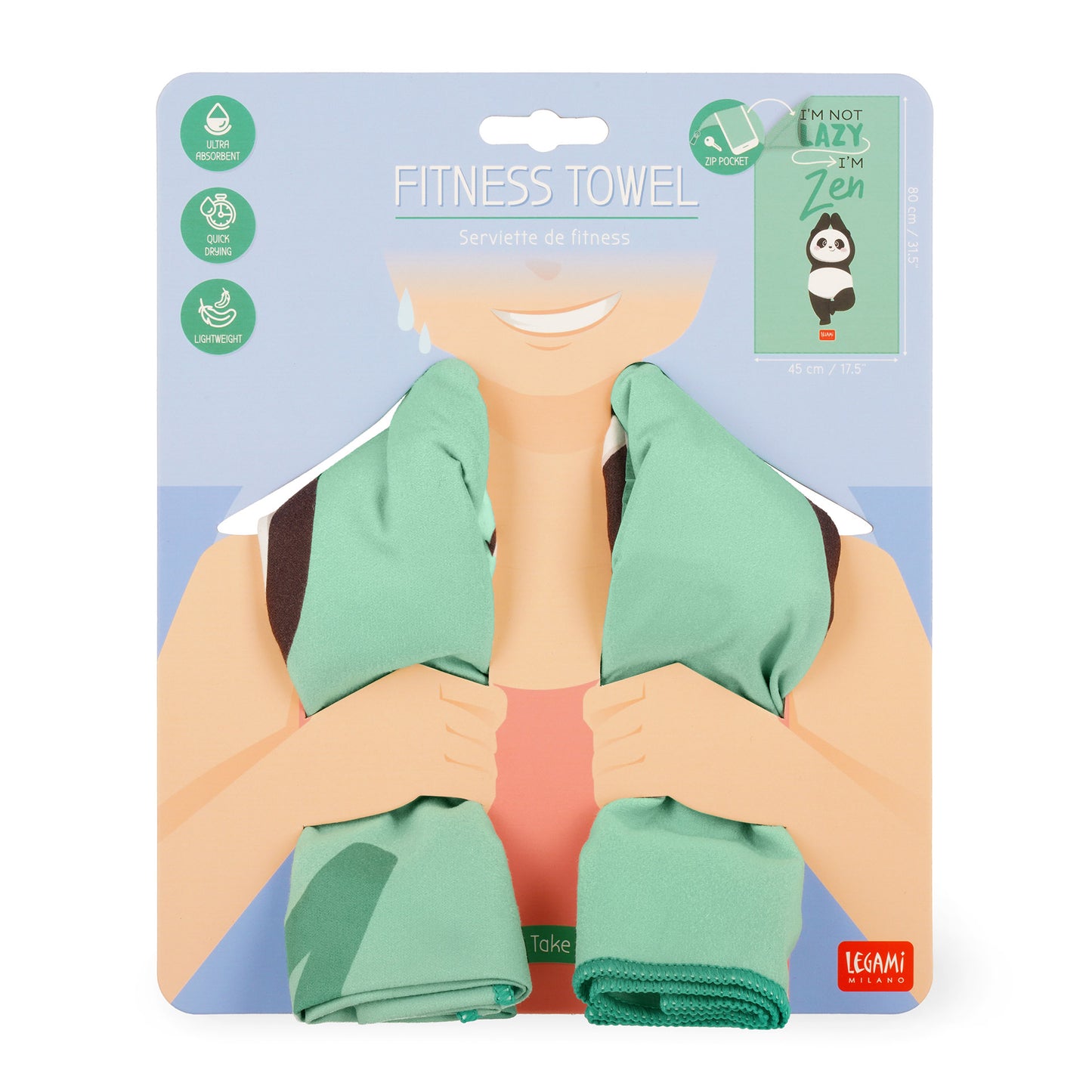 FITNESS TOWEL - PANDA / PACK DE 4