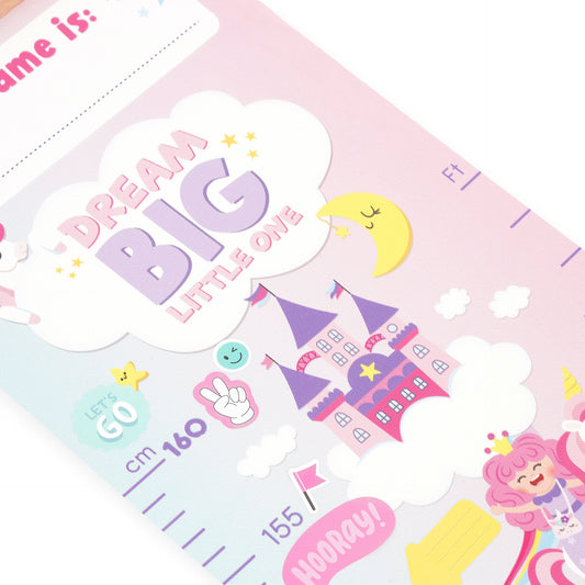 WALL-HANGING HEIGHT CHART - DREAM BIG, LITTLE ONE - UNICORN / PACK DE 4