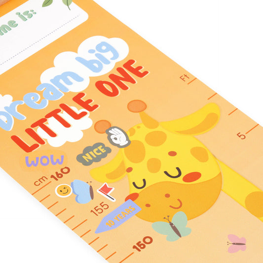 WALL-HANGING HEIGHT CHART - DREAM BIG, LITTLE ONE - GIRAFFE / PACK DE 4