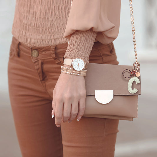 KEY RING - MY INITIAL - WHITE - C / PACK DE 1