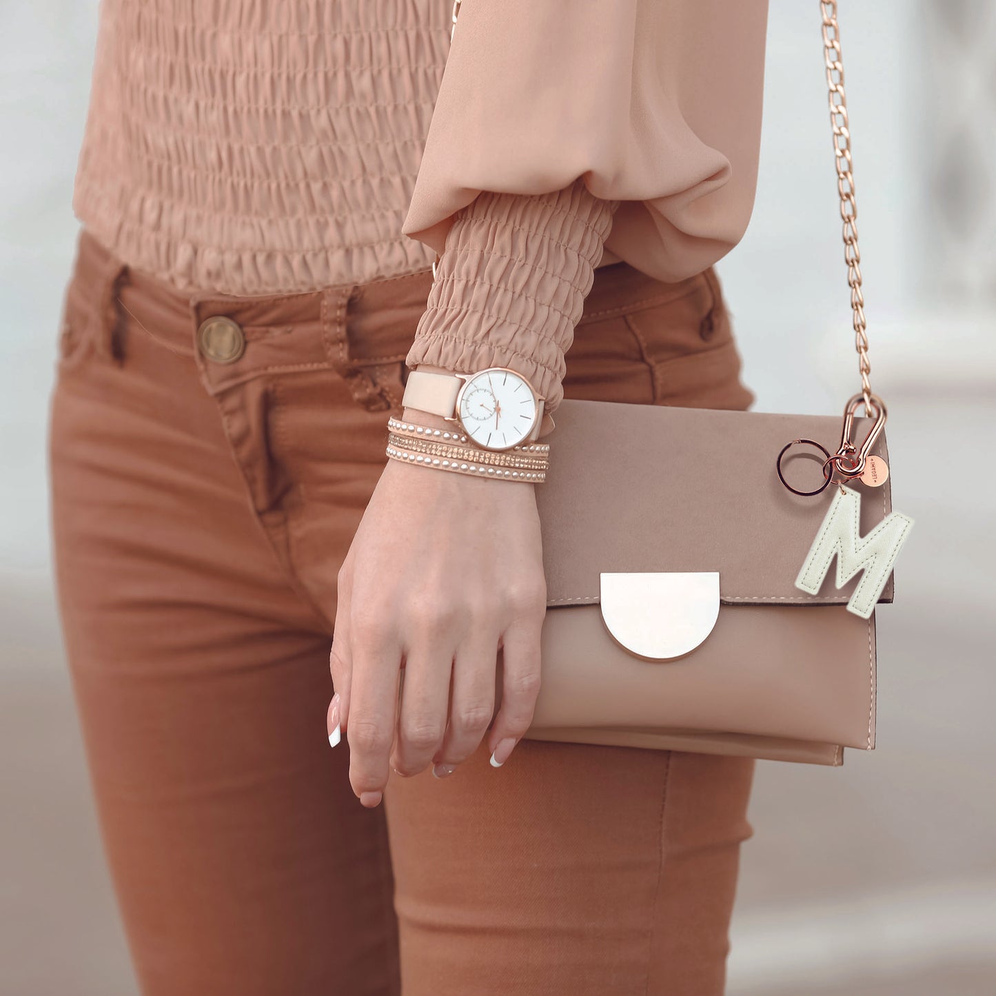 KEY RING - MY INITIAL - WHITE - M / PACK DE 1