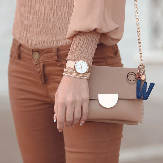 KEY RING - MY INITIAL - BLUE - W / PACK DE 1