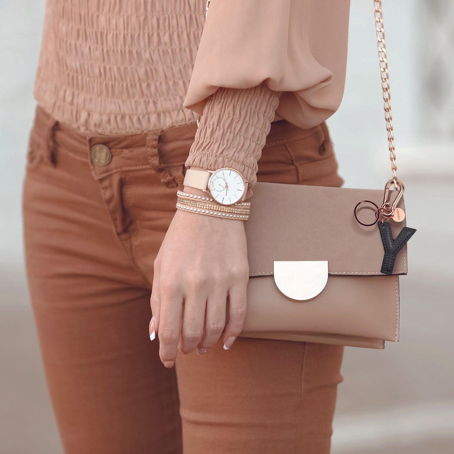 KEY RING - MY INITIAL - BLACK - Y / PACK DE 1