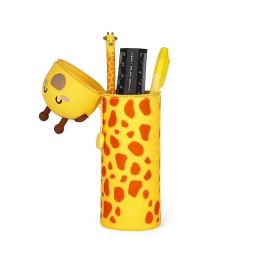 2-IN-1 SILICONE PENCIL CASE - KAWAII - GIRAFFE / PACK DE 4