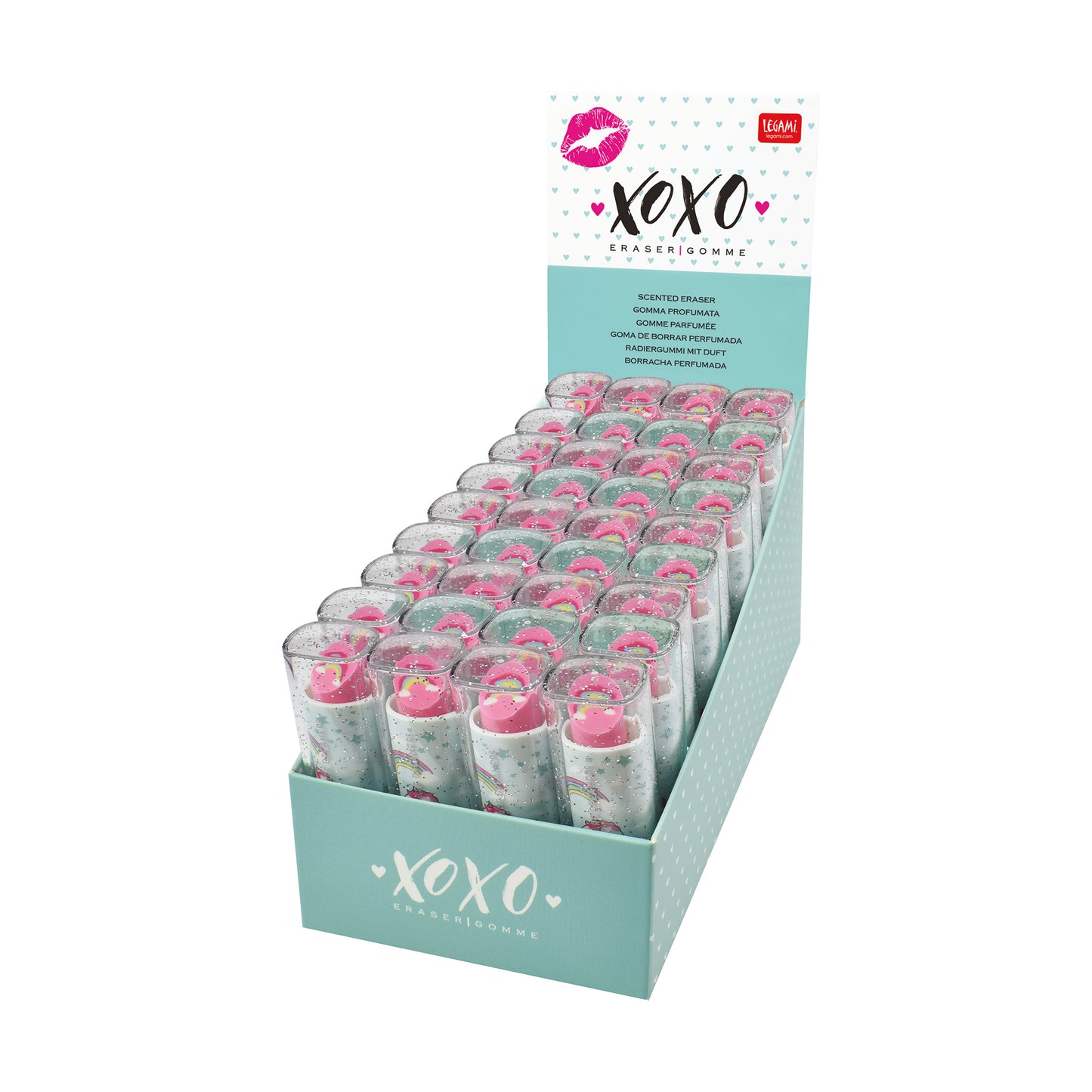 SCENTED ERASER - XOXO - UNICORN / PACK DE 36