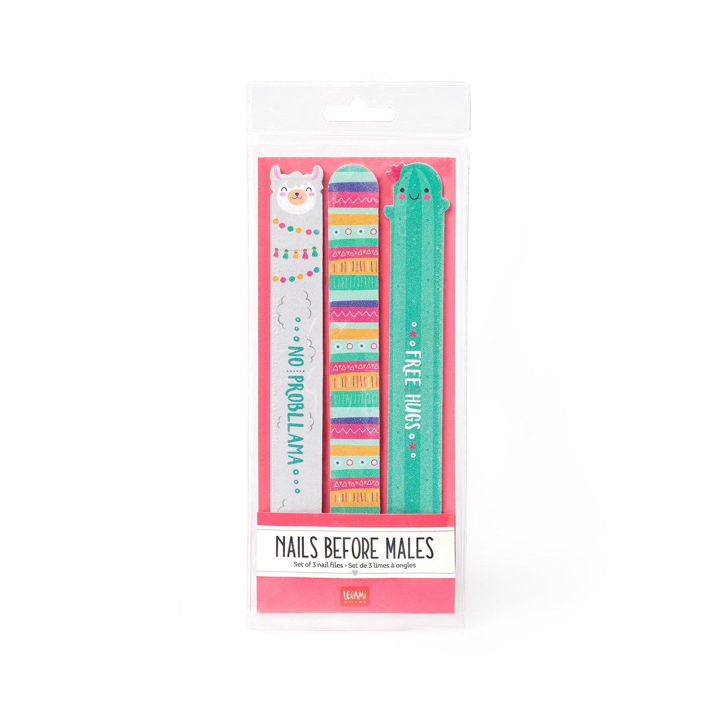 SET OF 3 NAIL FILES - NAILS BEFORE MALES - LLAMA / PACK DE 6