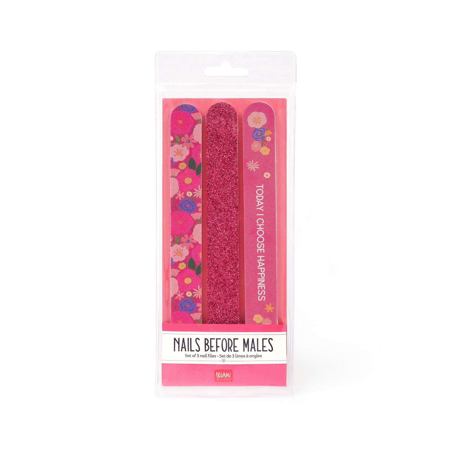 SET OF 3 NAIL FILES - NAILS BEFORE MALES - FLOWERS / PACK DE 6