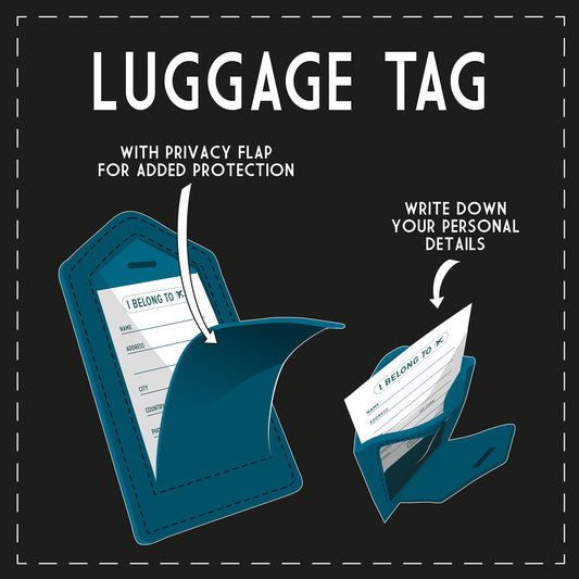 LUGGAGE TAG - PETROL BLUE / PACK DE 3