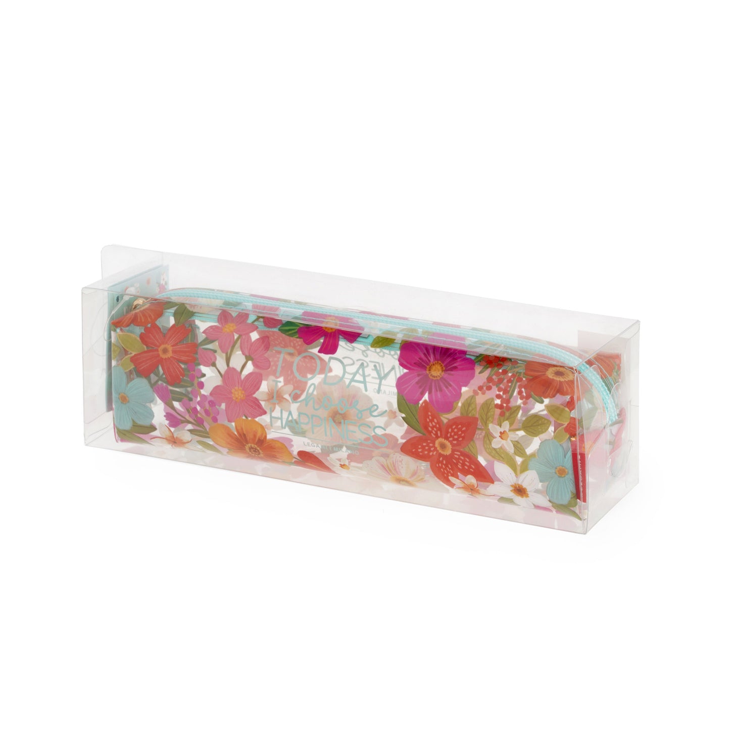 TRANSPARENT PENCIL CASE - PENCIL CASE - FLOWERS / PACK DE 4