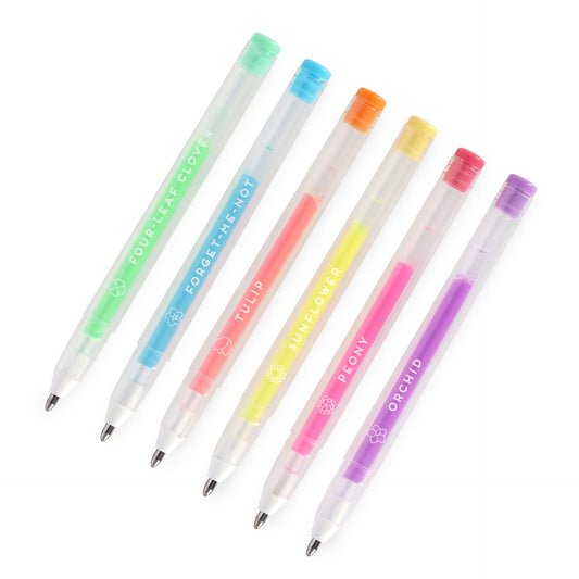 SET OF 6 MINI GEL PENS - SPRING IS IN THE AIR - PASTEL COLOURS / PACK DE 12
