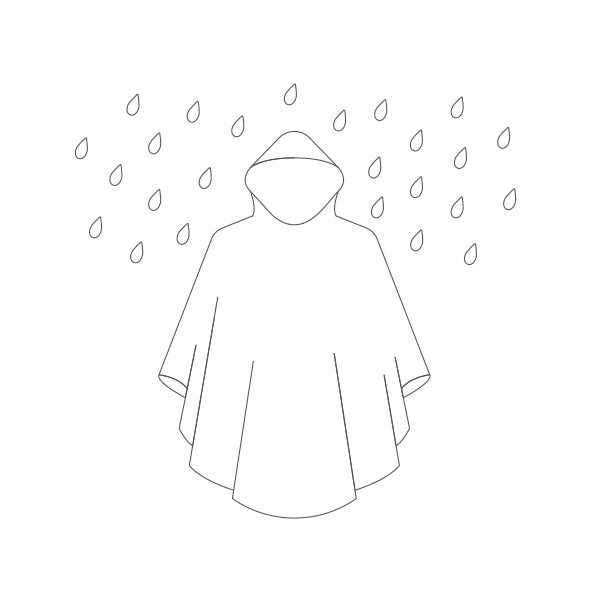 DISPOSABLE RAIN PONCHO - SOS RAIN - TRANSPARENT / PACK DE 18