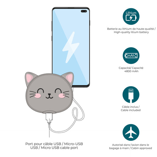 POWER BANK - MY SUPER POWER - KITTY / PACK DE 2