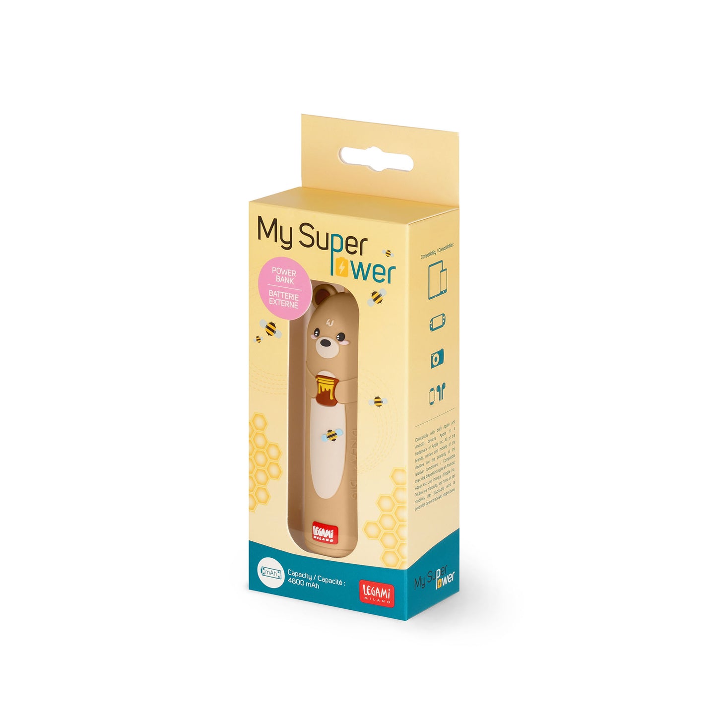 POWER BANK - MY SUPER POWER_4800 mAh - TEDDY BEAR / PACK DE 3