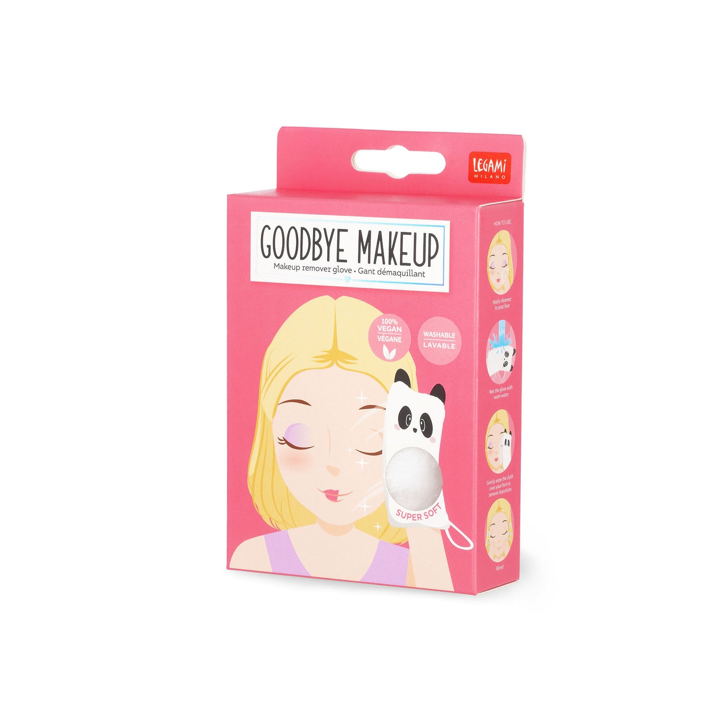 MAKE-UP REMOVER GLOVE - GOODBYE MAKEUP! - PANDA / PACK DE 6
