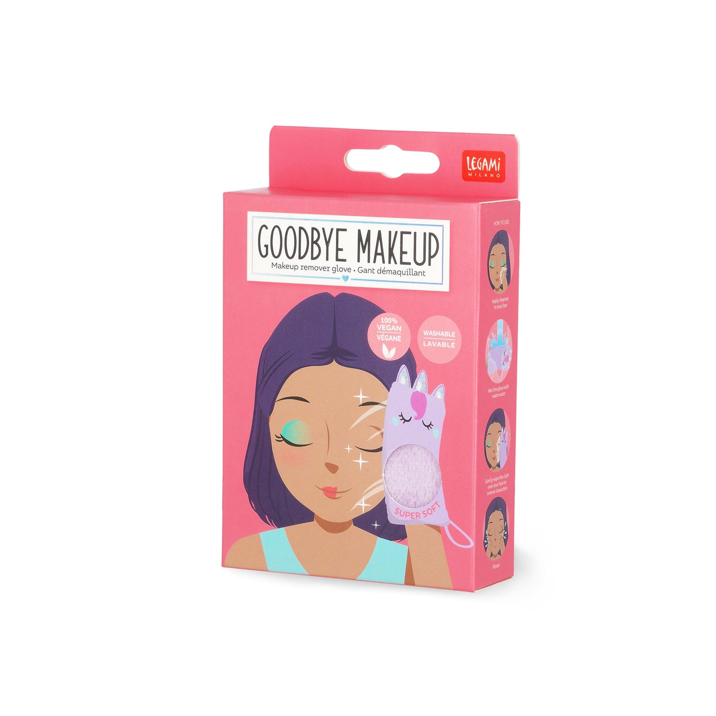MAKE-UP REMOVER GLOVE - GOODBYE MAKEUP! - UNICORN / PACK DE 6
