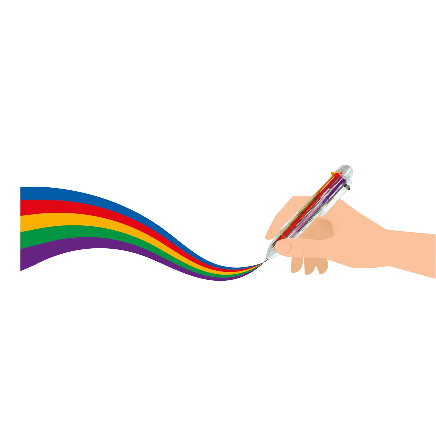 6-COLOUR BALLPOINT PEN - MAGIC RAINBOW - MULTICOLOR / PACK DE 24