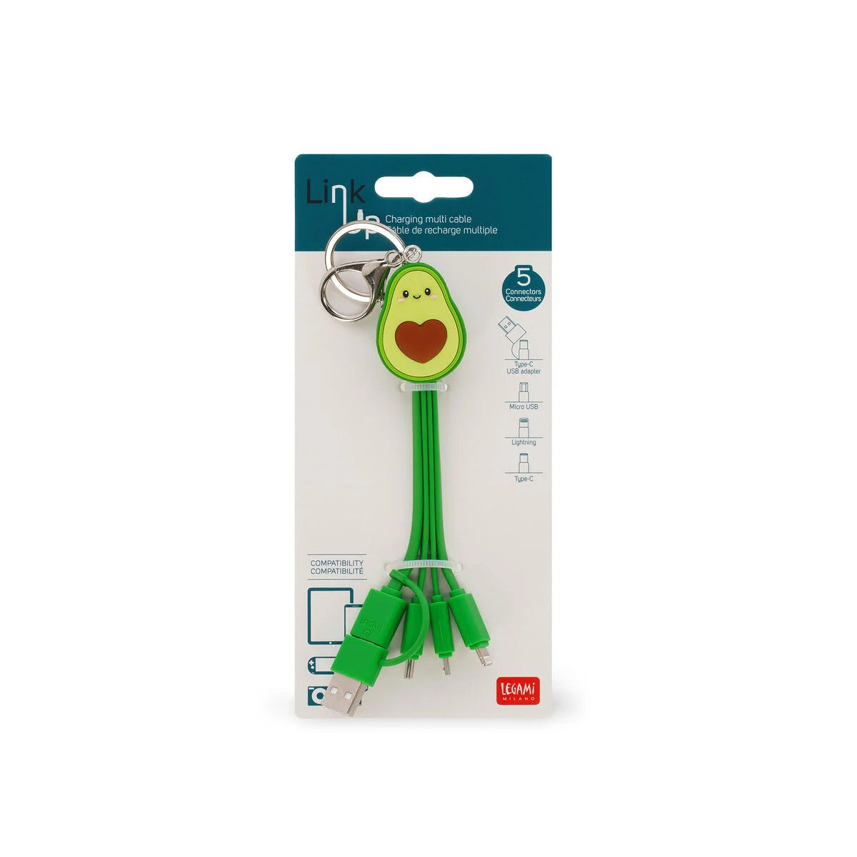 CHARGING MULTI CABLE - LINK UP - AVOCADO / PACK DE 3