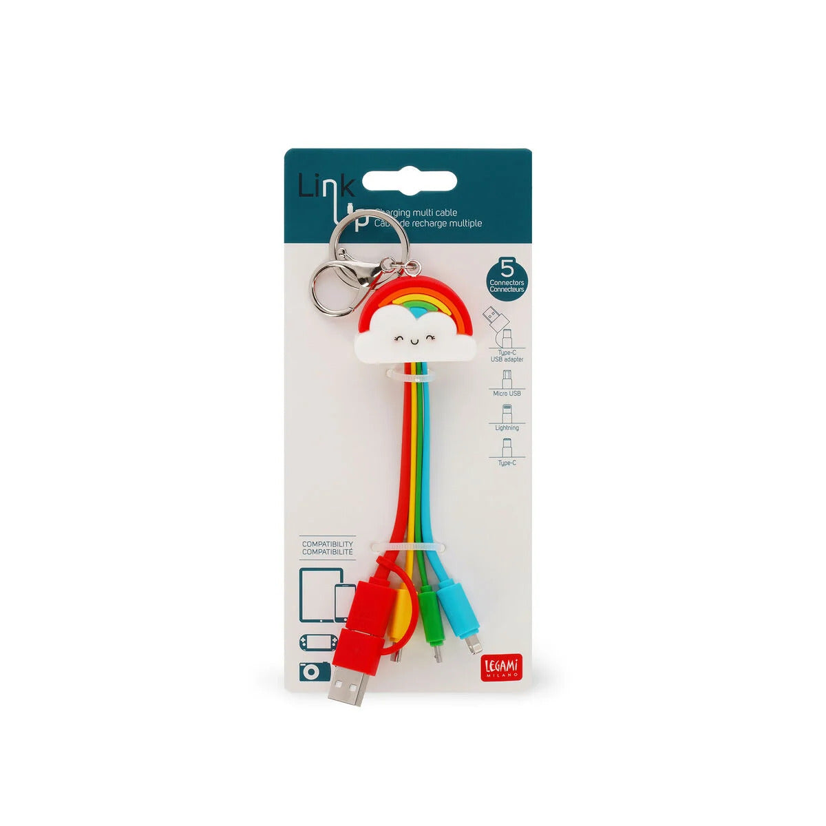 CHARGING MULTI CABLE - LINK UP - RAINBOW / PACK DE 3