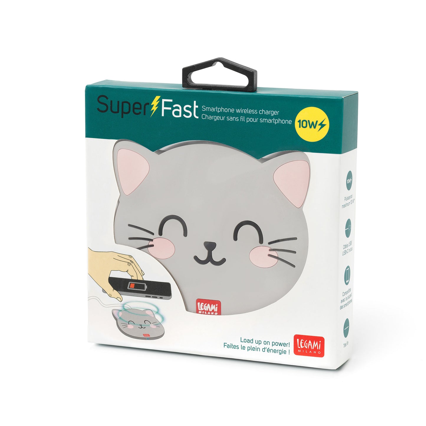 SMARTPHONE WIRELESS CHARGER - SUPER FAST - KITTY / PACK DE 3
