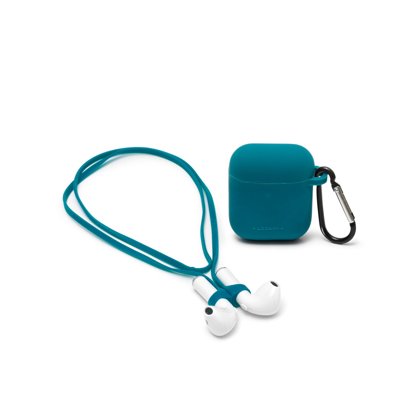 CASE AND CORD SET FOR AIRPODS - AIR 'N GO - PETROL BLUE / PACK DE 6