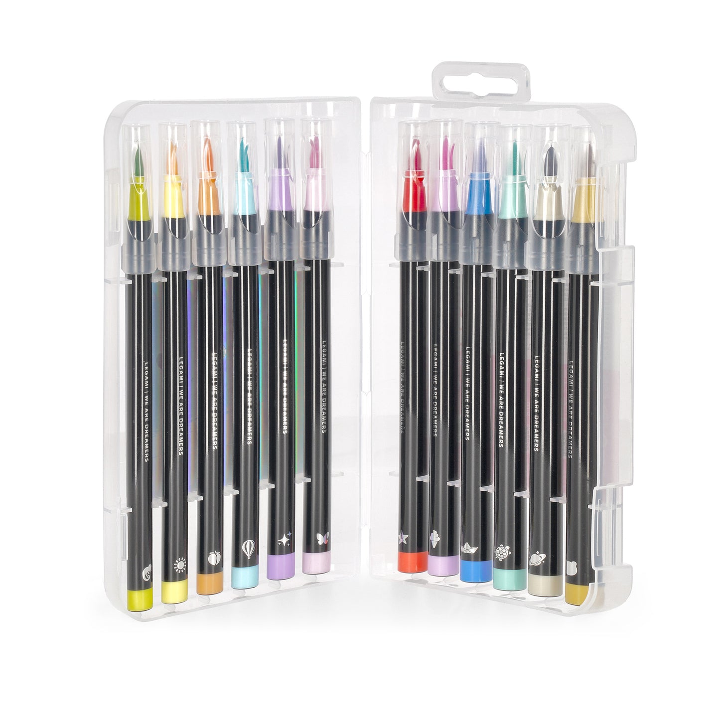 SET OF 12 BRUSH MARKERS - BRUSH MARKERS - PASTEL COLOURS / PACK DE 6