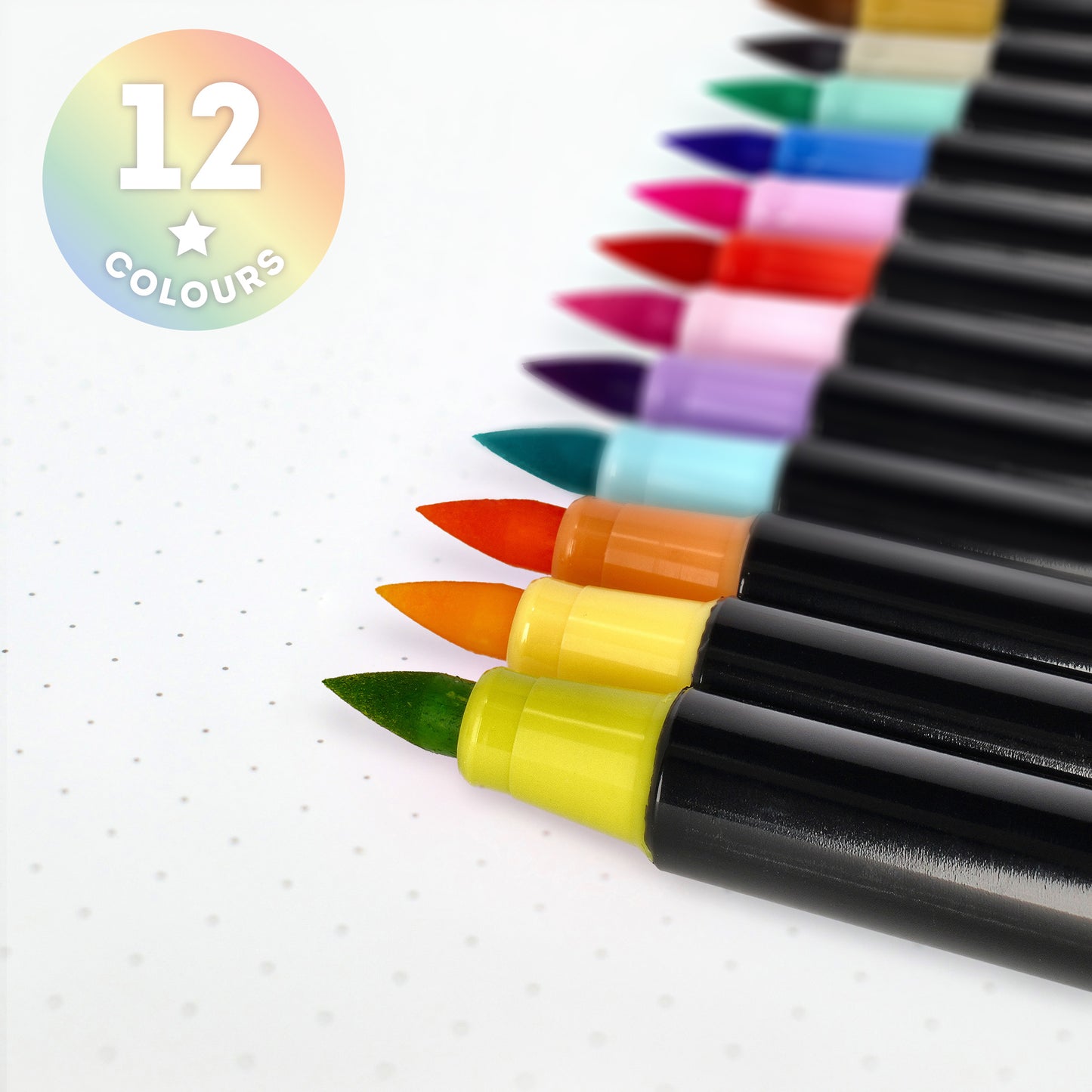 SET OF 12 BRUSH MARKERS - BRUSH MARKERS - PASTEL COLOURS / PACK DE 6