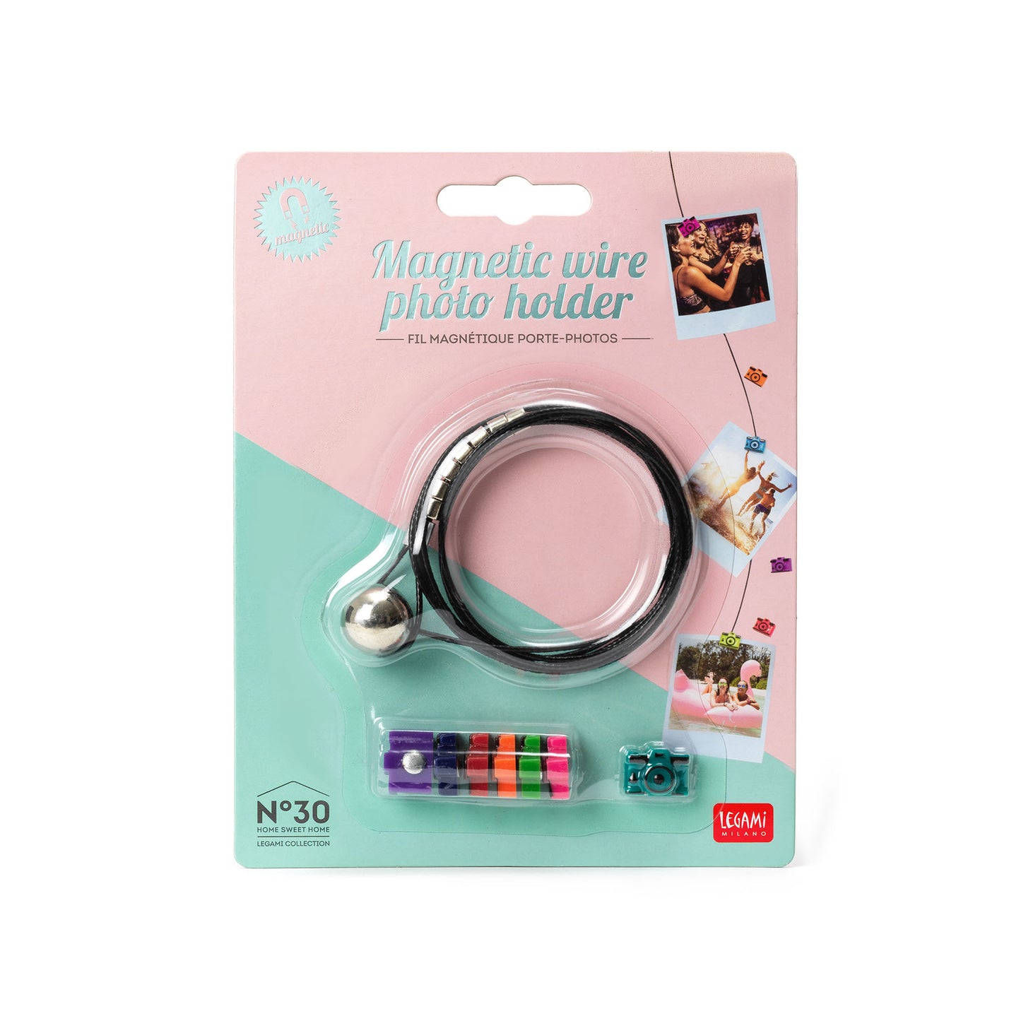 MAGNETIC WIRE PHOTO HOLDER - CAMERA / PACK DE 3
