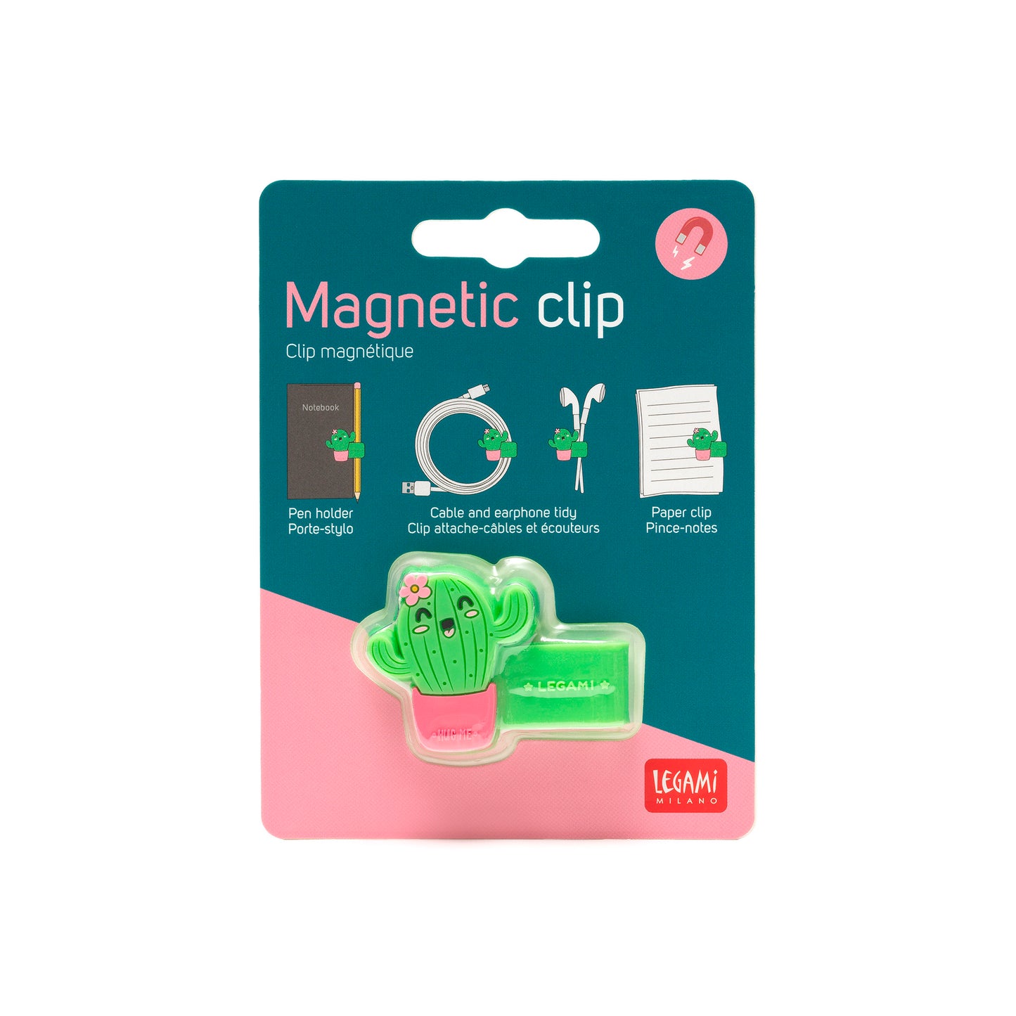MAGNETIC CLIP - CACTUS / PACK DE 6