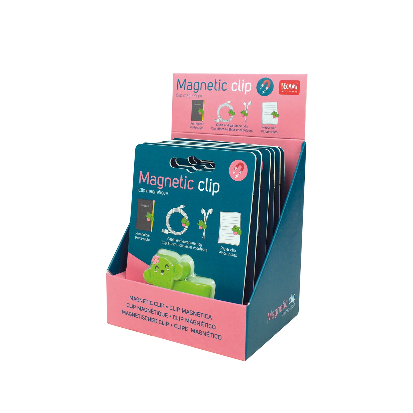 MAGNETIC CLIP - CACTUS / PACK DE 6