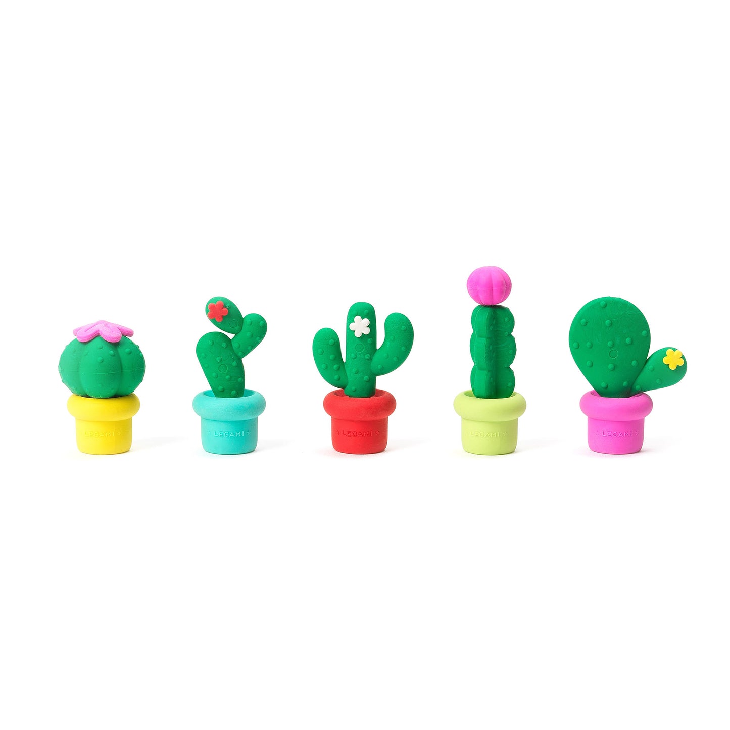 SET OF 5 SCENTED ERASERS - FREE HUGS - CACTUS / PACK DE 6