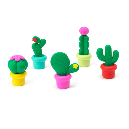 SET OF 5 SCENTED ERASERS - FREE HUGS - CACTUS / PACK DE 6