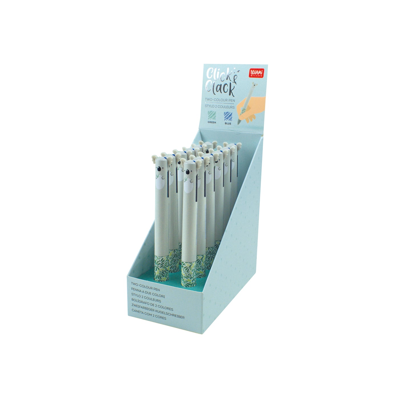 TWO-COLOUR BALLPOINT PEN - CLICK&CLACK - KOALA / PACK DE 12