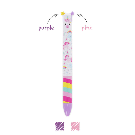TWO-COLOUR BALLPOINT PEN - CLICK&CLACK - UNICORN / PACK DE 12