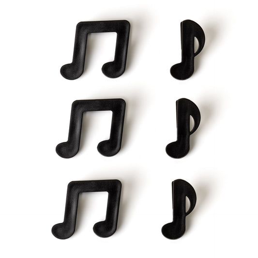 SET OF 6 BAG CLIPS - BAG CLIPS - MUSICAL NOTE / PACK DE 6