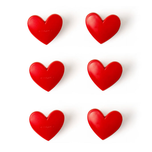 SET OF 6 BAG CLIPS - BAG CLIPS - HEART / PACK DE 6