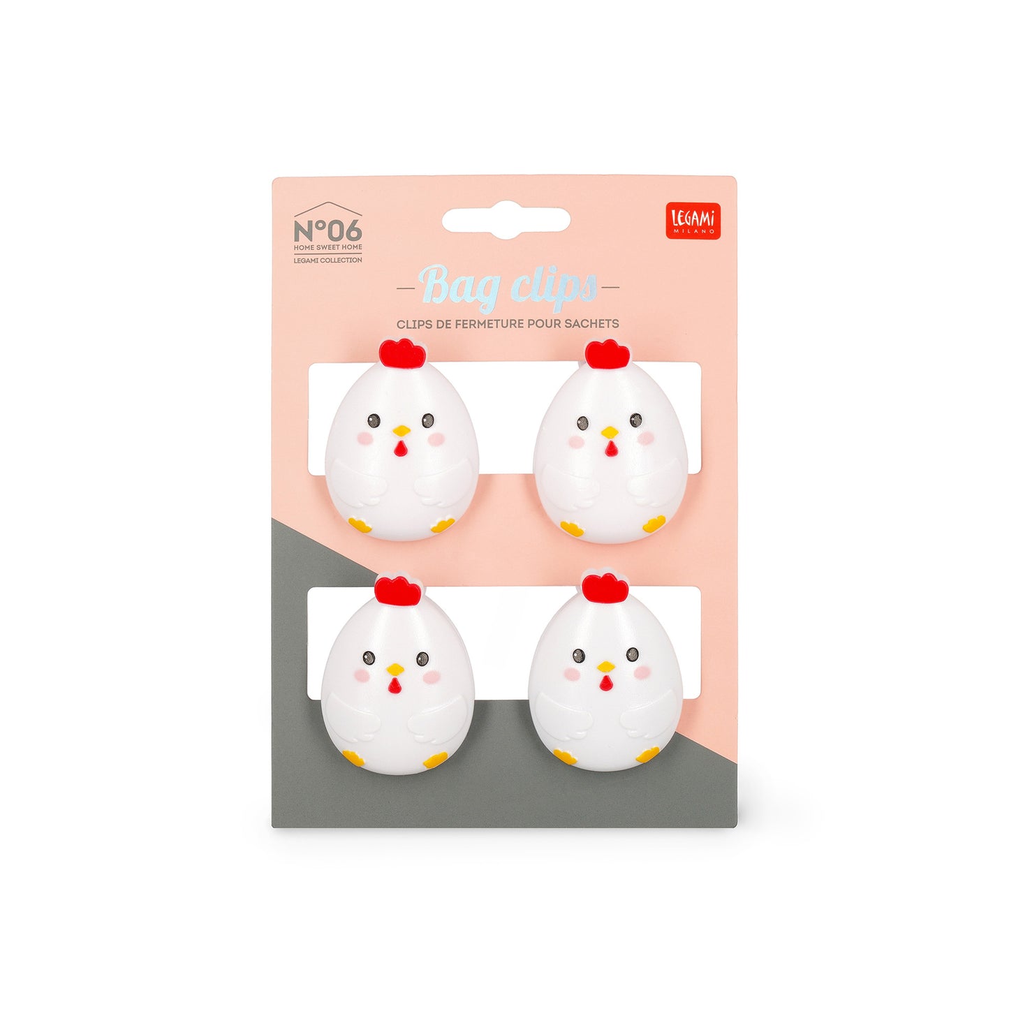 BAG CLIPS - HEN / PACK DE 6