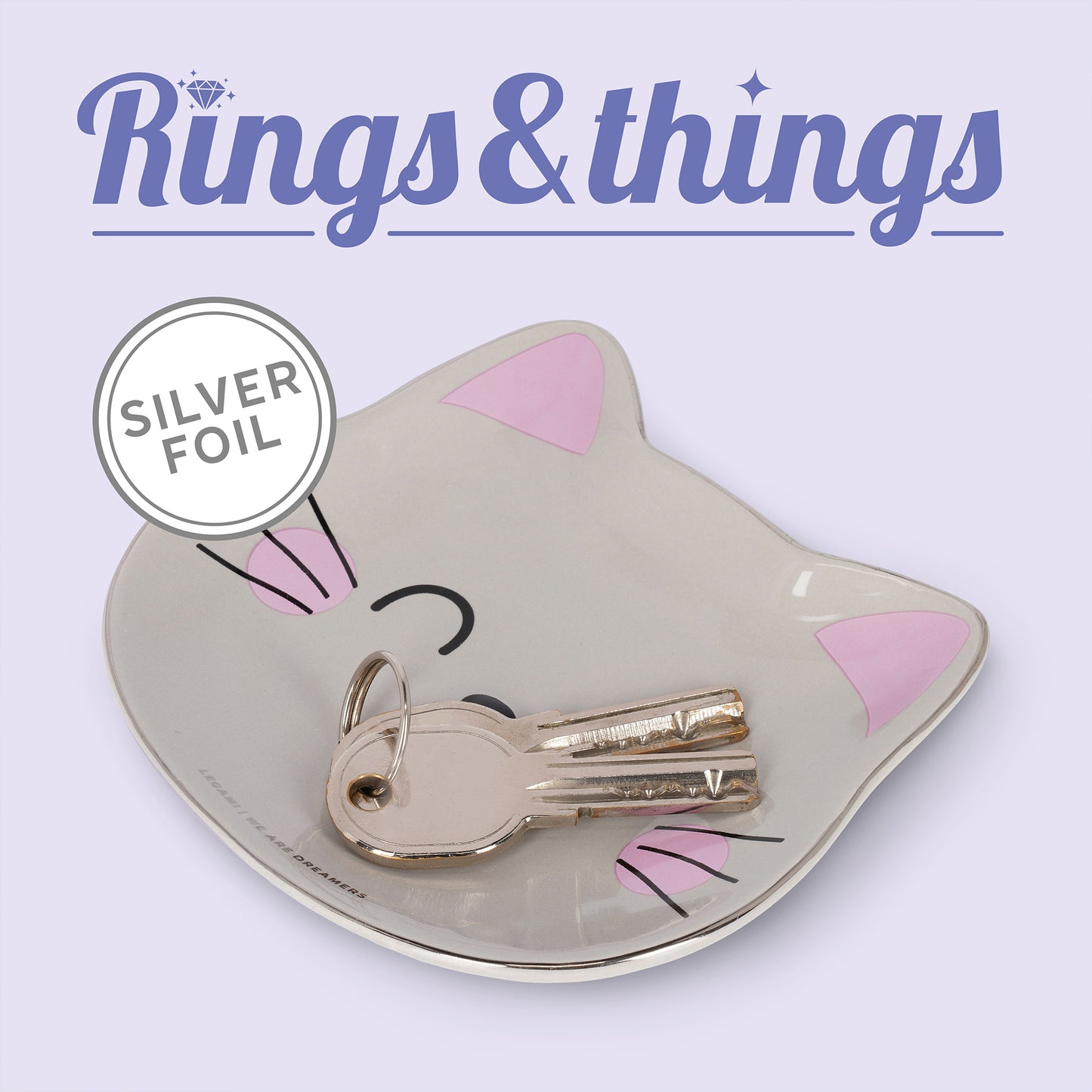 CERAMIC PLATE - RINGS & THINGS - KITTY / PACK DE 4