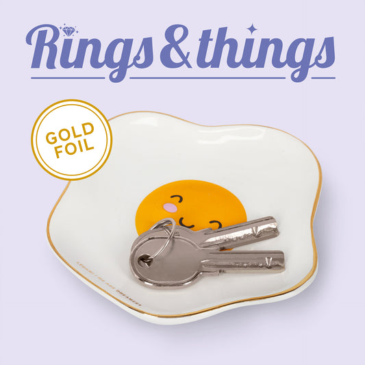 CERAMIC PLATE - RINGS & THINGS - EGG / PACK DE 4