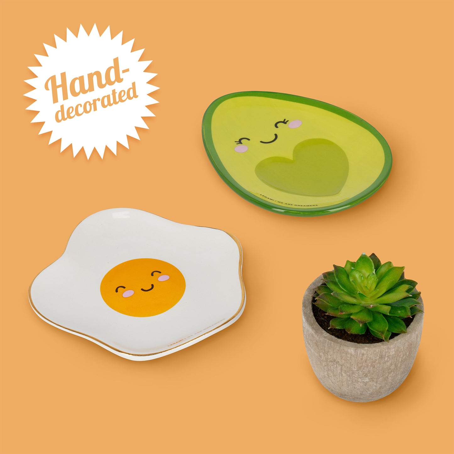 CERAMIC PLATE - RINGS & THINGS - EGG / PACK DE 4