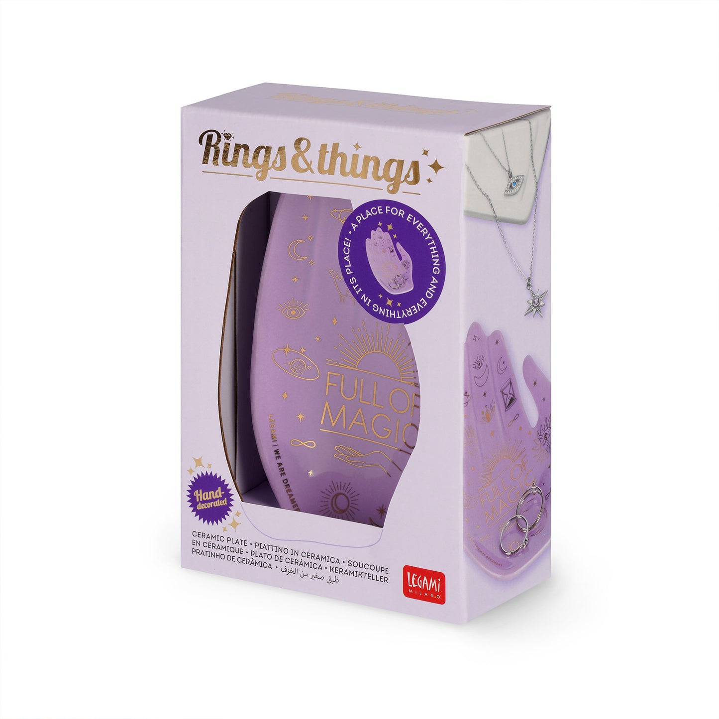 CERAMIC PLATE - RINGS & THINGS - MAGIC / PACK DE 4